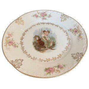 ZS & Co Bavaria Cherub Maiden Zeh Scherzer 7.5" Plate Art Nouveau